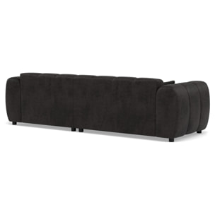 Curtis - canapé d'angle droit 4 places en simili - Noir