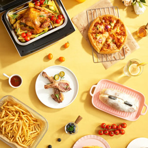 Friggitrice ad aria 2 in 1 con forno. 15L, 1800W. Pannello touch, riscaldamento 3D, griglia in acciaio inossidabile antiaderente. PRODOTTO CON IMBALLAGGIO DANNI.