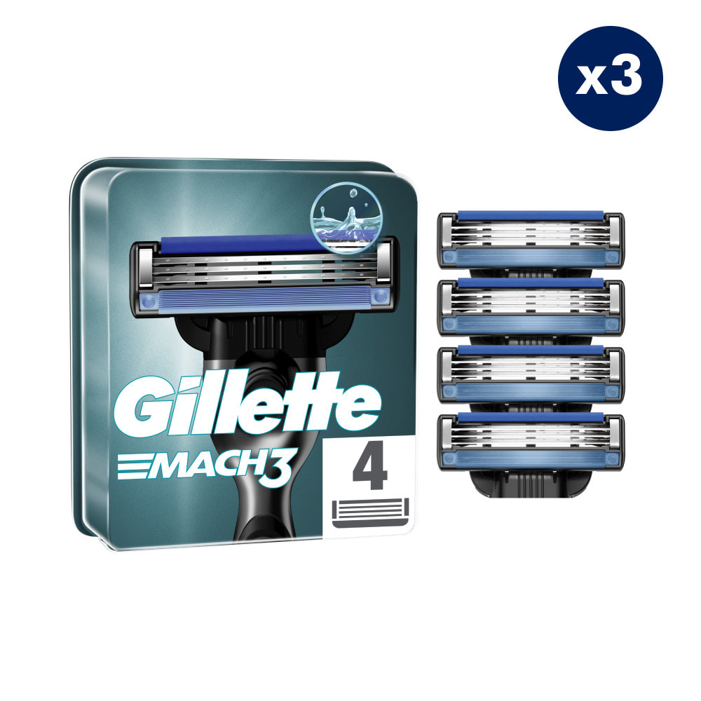 3x4 Lames De Rasoirs Mach 3, Gillette