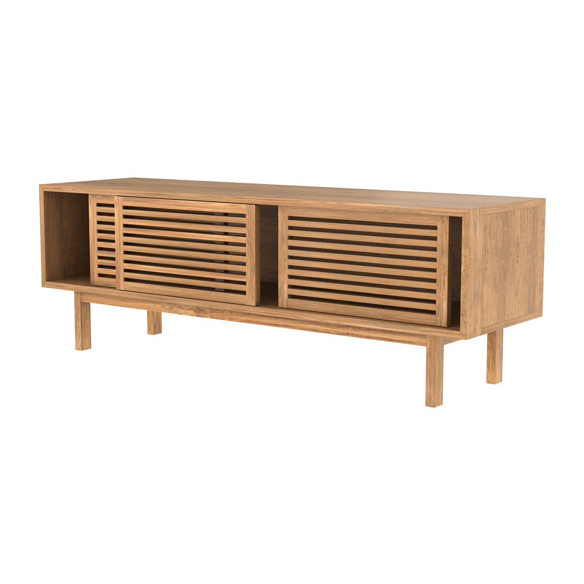 Meuble TV en bois de teck 140 cm - Bormes