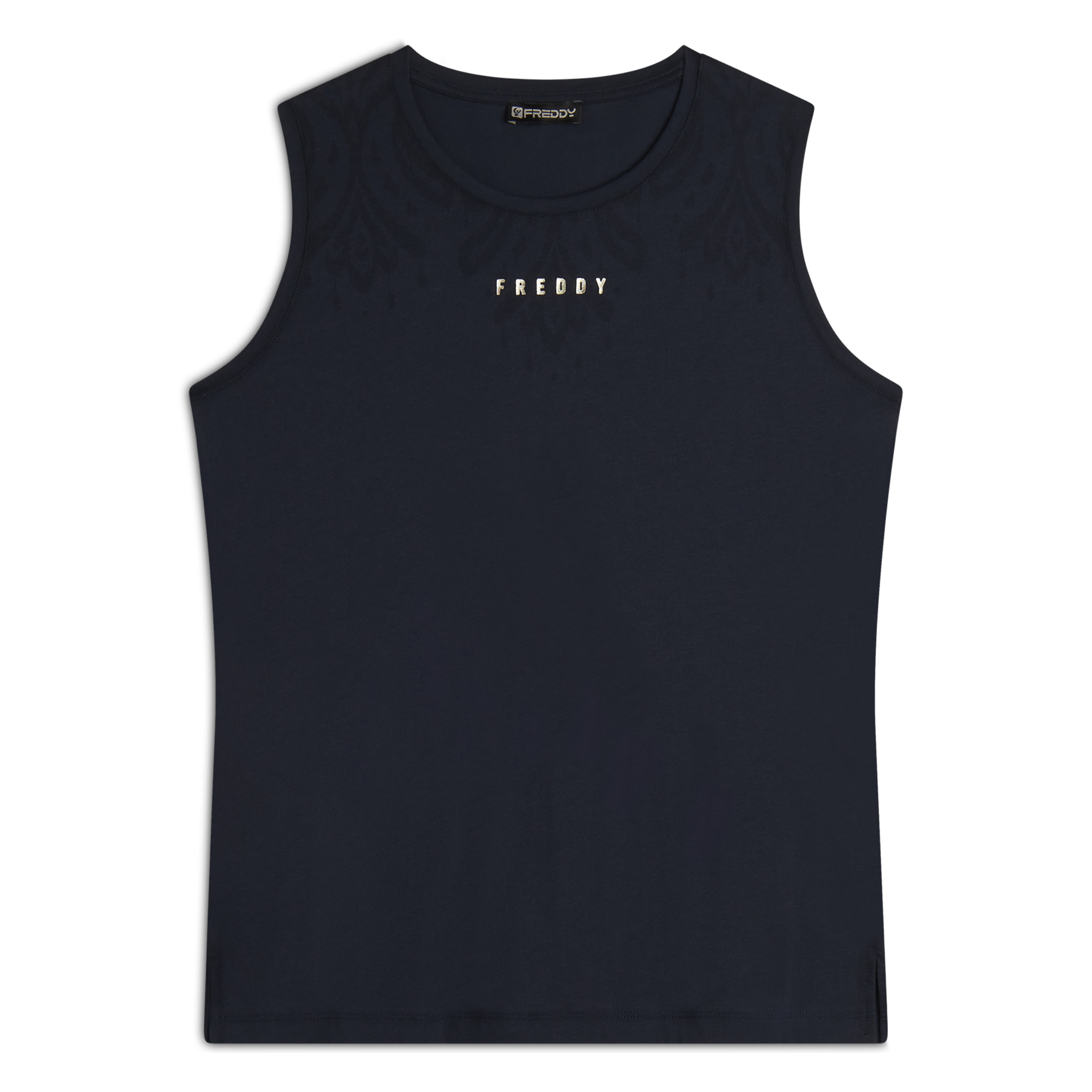 Canotta in jersey con stampa floreale sulle spalle