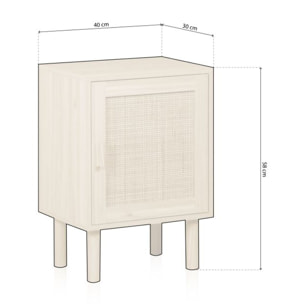 Mesita de noche Made Pino - Rattan