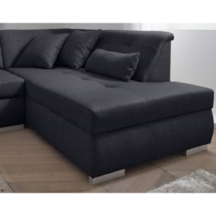 Vermont - canapé panoramique d'angle droit - 7 places - XXL - Noir