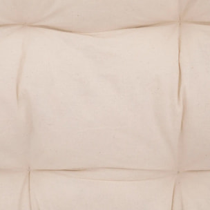 Banquette "Neta" 2 places rotin tissu blanc