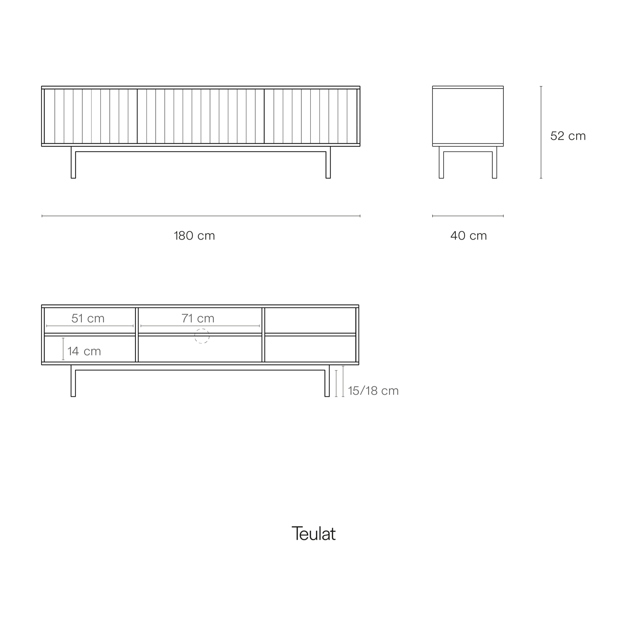 Mueble de televisión Sierra 3 puertas blanco