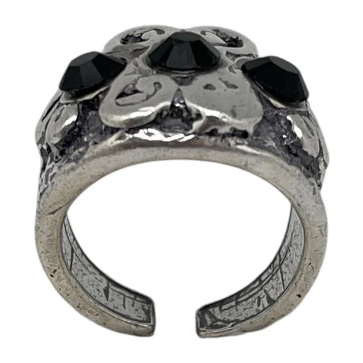 Anillo A3 cristal Sw negro y plata 10µ