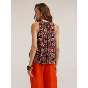 Motivi - Top con fantasía étnica - Rojo