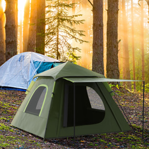 Tienda de Campaña Pop up para 2-3 Personas Tienda Camping Instantánea Impermeable PU2000 mm Protección UV50+ con Bolsa de Trasporte 210x210x150 cm Verde