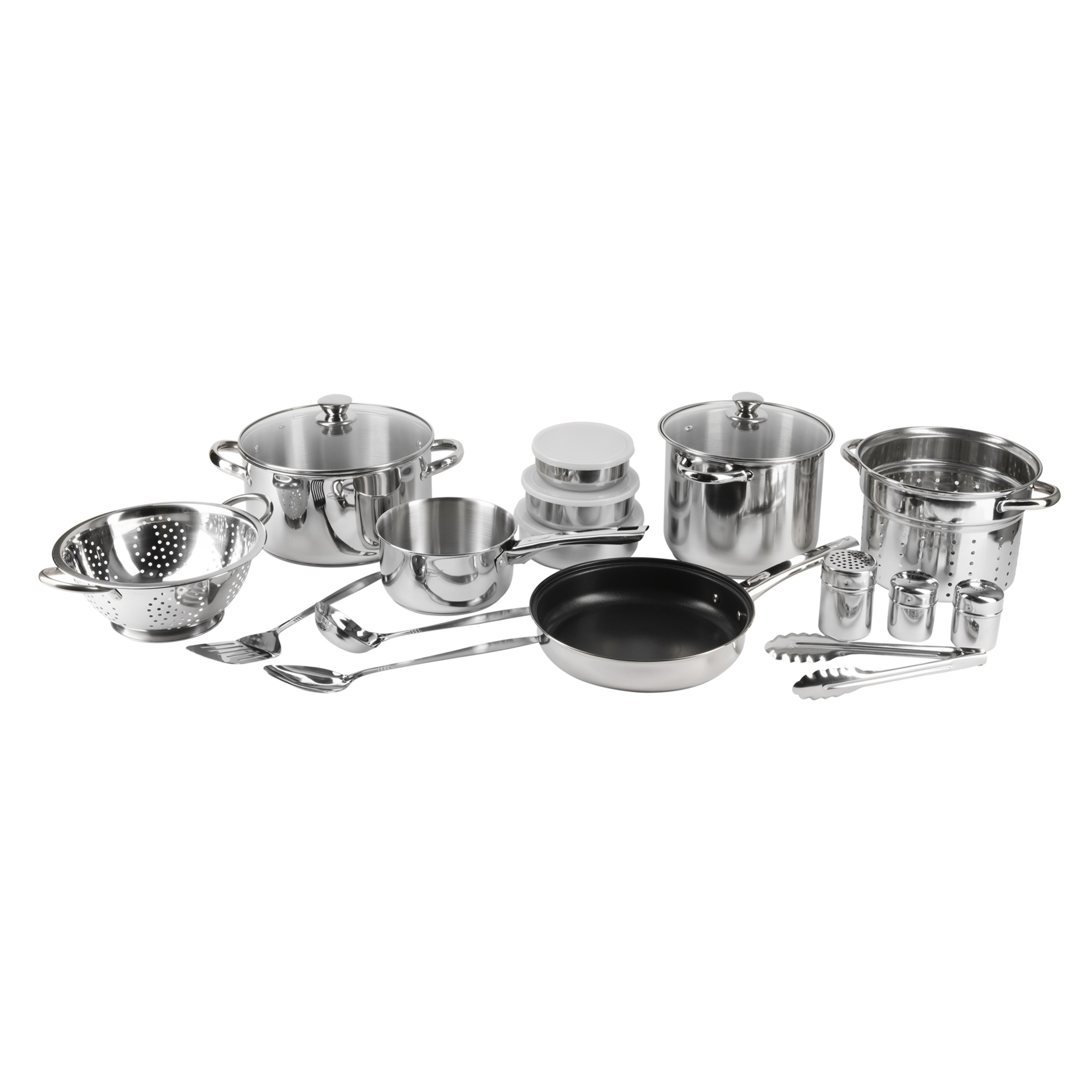 Juego de 18 pzs bateria de cocina acero inox ind lula