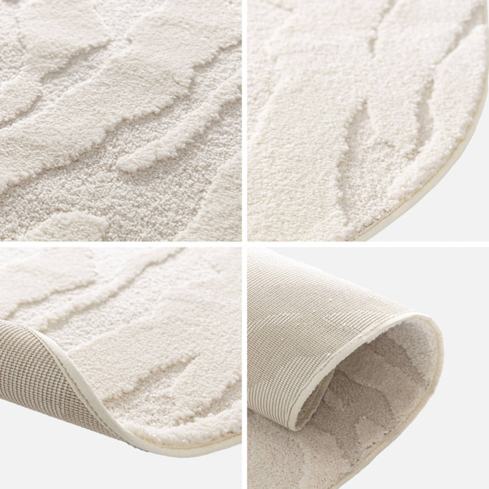 Tapis intérieur forme de galet motif avec relief beige Julianne 160x230cm