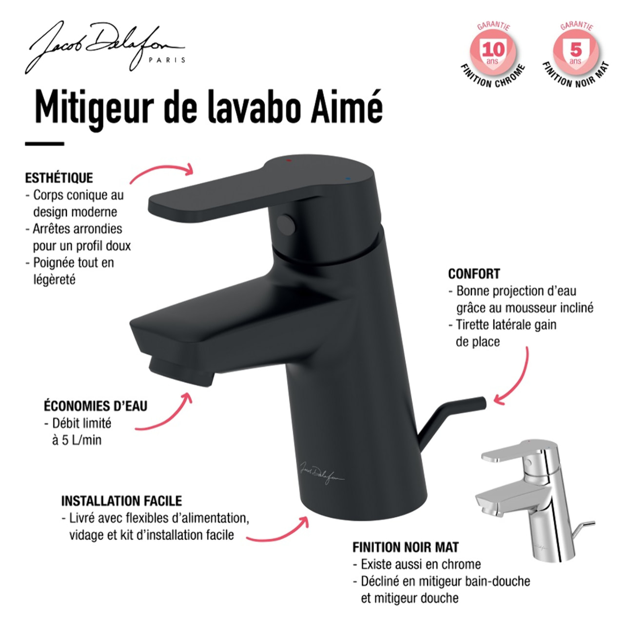 Mitigeur lavabo Aimé chrome