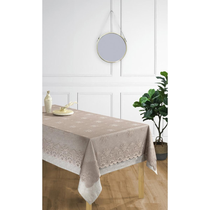 Nappe + Surnappe en dentelle ''Style Vintage'' -Vison