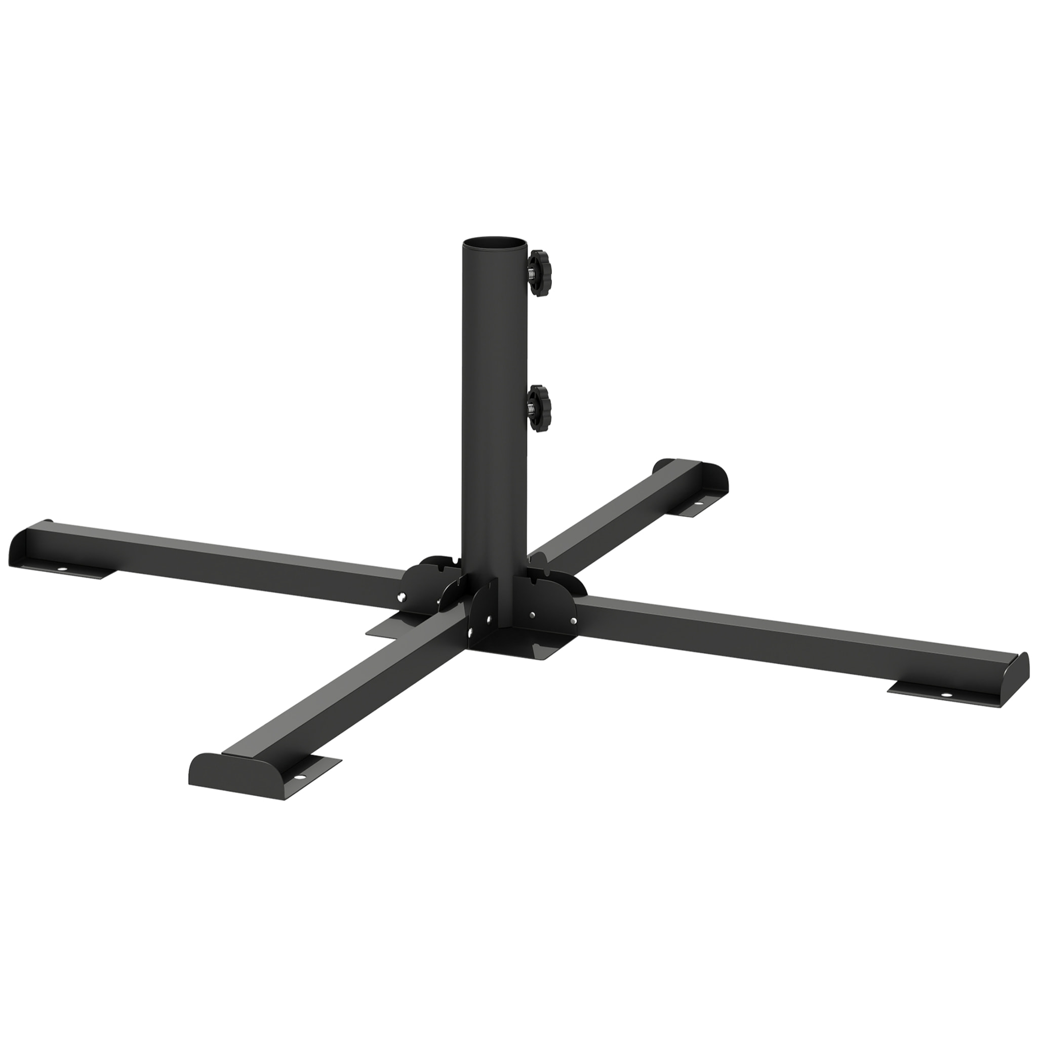 Pied de parasol pliable compatible mât 38-48mm acier anthracite