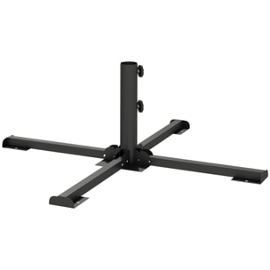 Pied de parasol pliable compatible mât 38-48mm acier anthracite