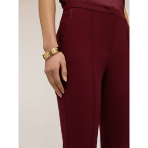 Motivi - Pantaloni bootleg in poliviscosa - Bordeaux