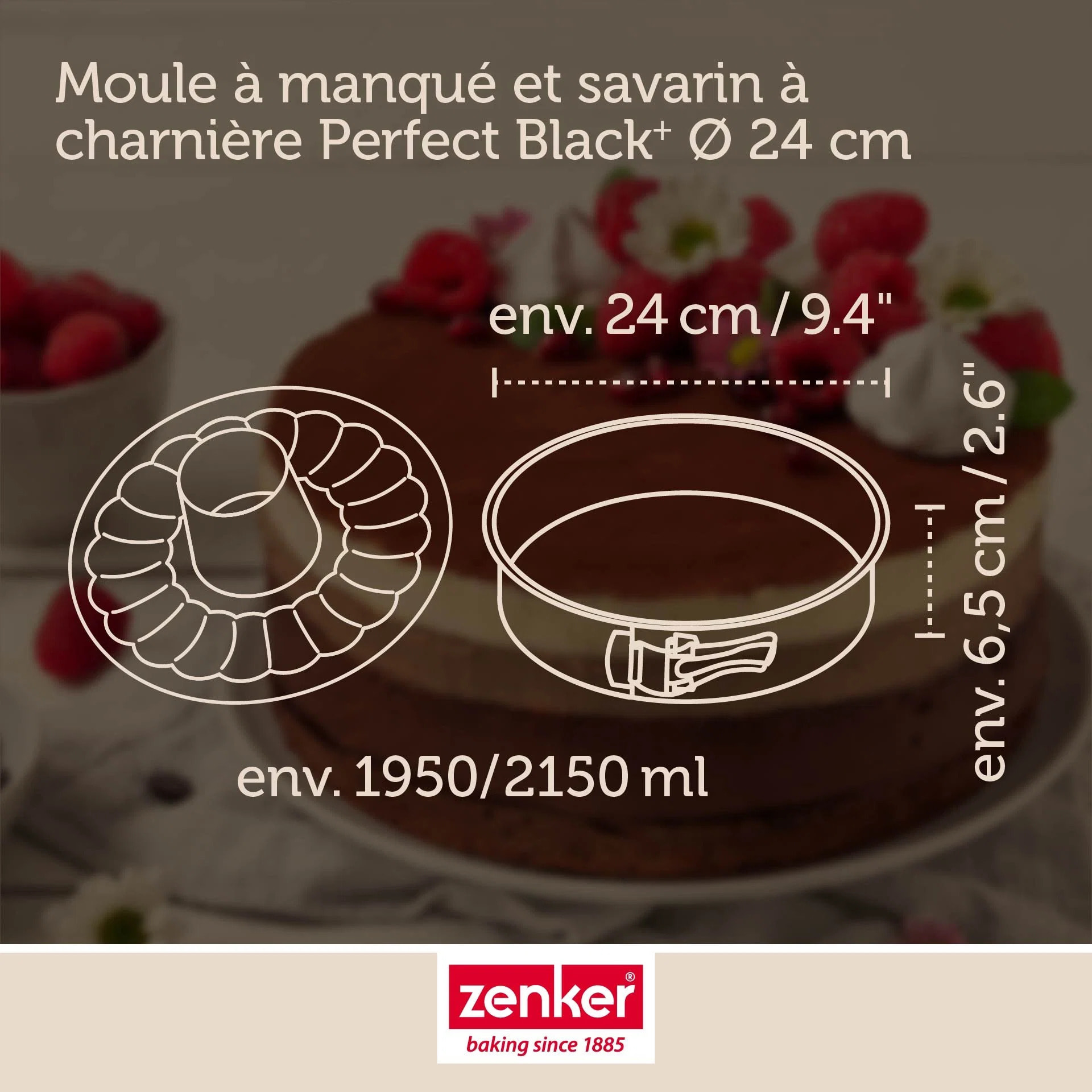 Moule à manqué et à savarin double fond Zenker PerfectBack+