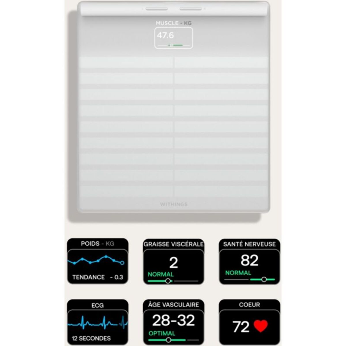 Pèse personne connecté WITHINGS Body Scan Blanche