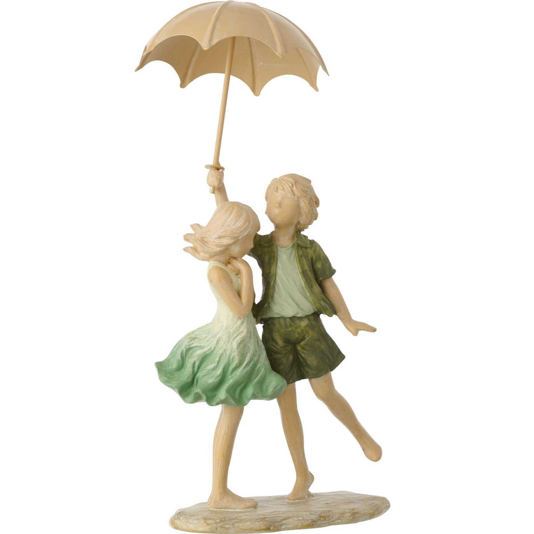 J-Line décoration Enfants Garçon + Fille Parapluie - polyrésine - vert/écru