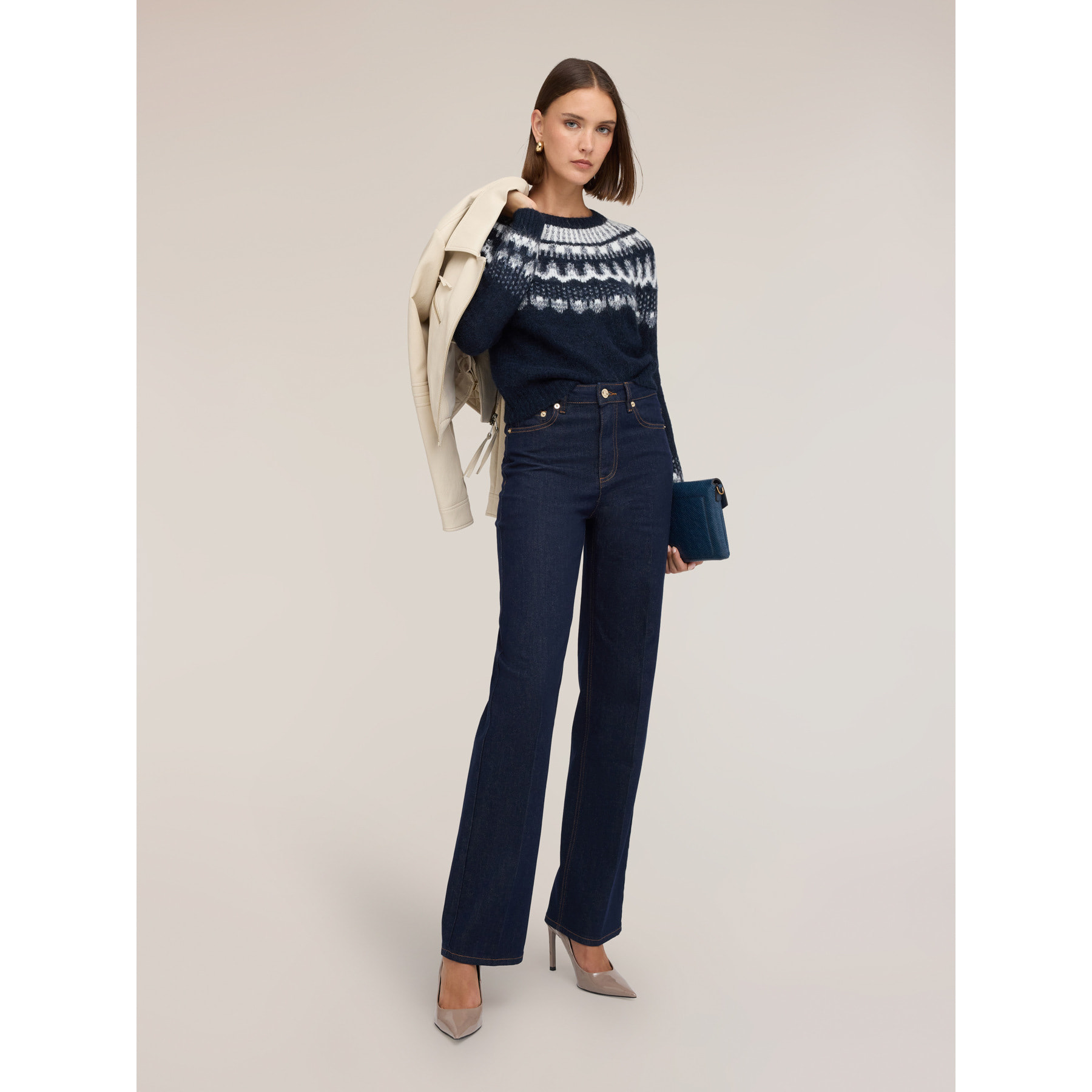 Motivi - Jeans wide a vita alta - Blu