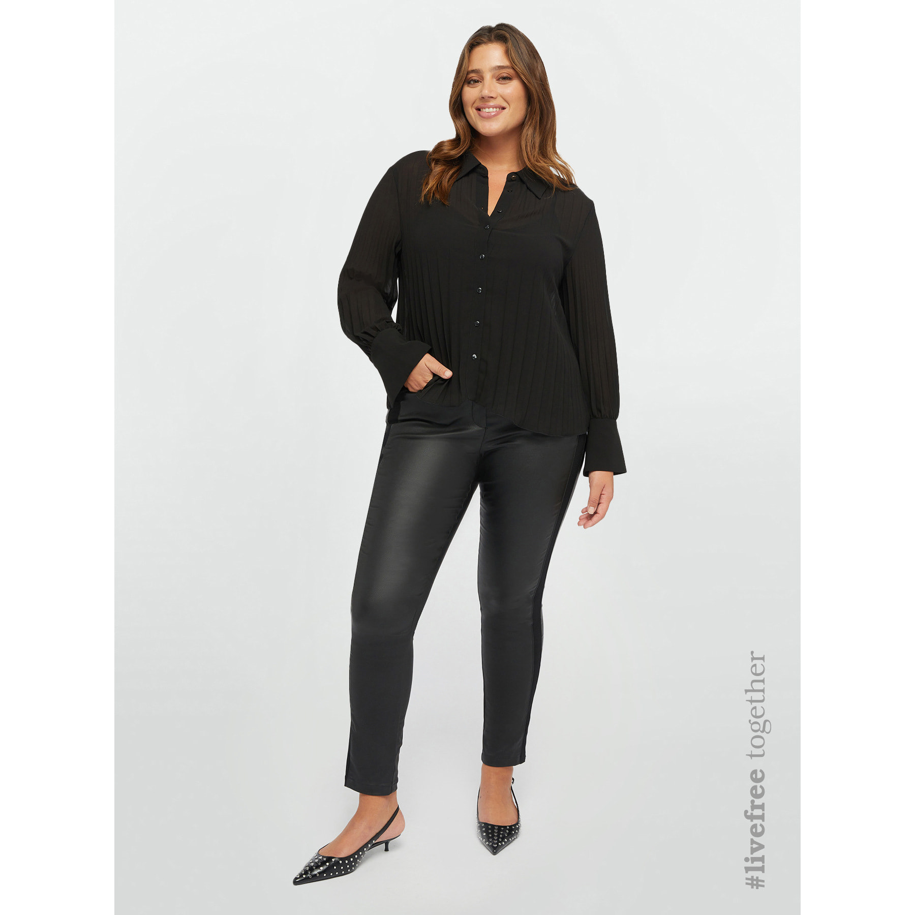 Fiorella Rubino - Camisa plisada - Negro