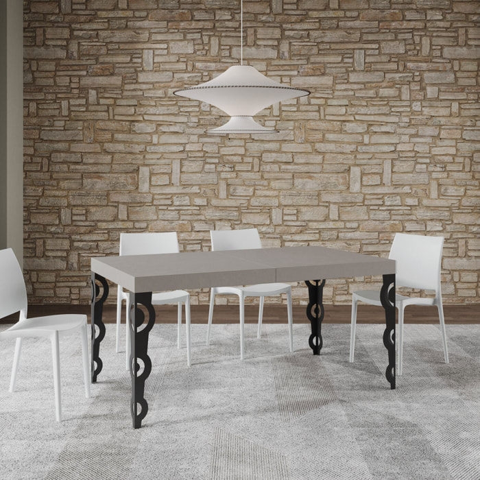 Table extensible 90x160/264 cm Karamay cachemire pieds anthracite