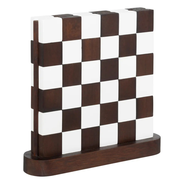 Damier "Twis" paulownia marron 27x28cm