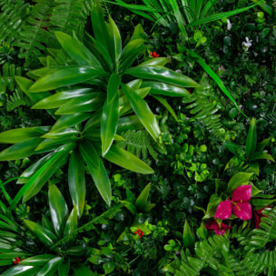 Parete verde verticale Vacchetti giungla con fiori buganville cm50x50