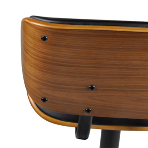 Chaise de bar réglable 65/86 cm en cuir synthétique noir - Melchior