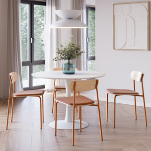 Lot de 2 chaises en tissu et effet bois - SVALA