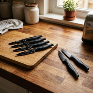 Set de 6 couteaux à légumes en acier inoxydable Nirosta Black Edition