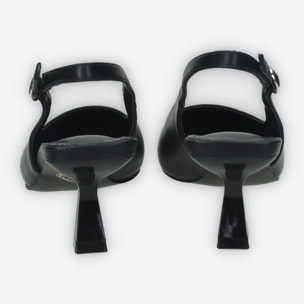 Décolleté sling back Donna Tata Italia Nero