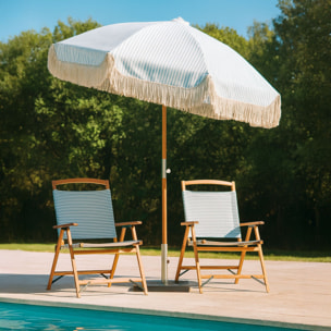 Chaise de plage en toile vert à rayures PLAYA