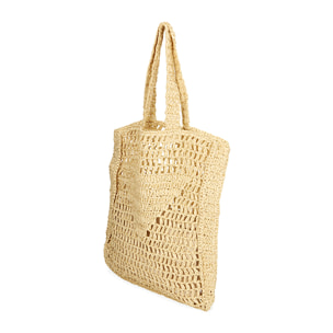 Bolso de playa de paja beige