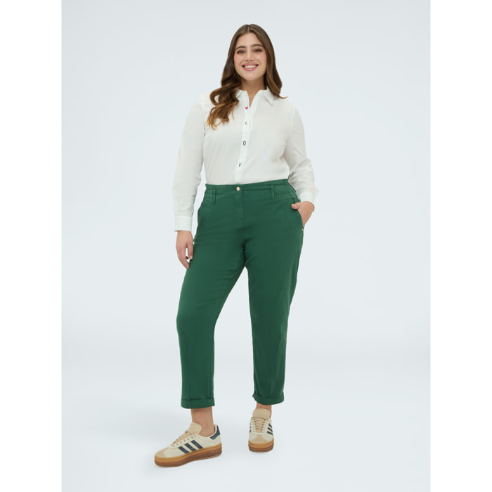 Fiorella Rubino - Pantaloni Balloon in cotone - Verde