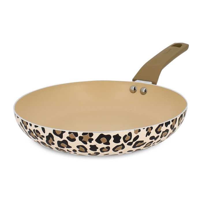 Poêle en aluminium 24cm motif léopard - tous feux LEOPARD
