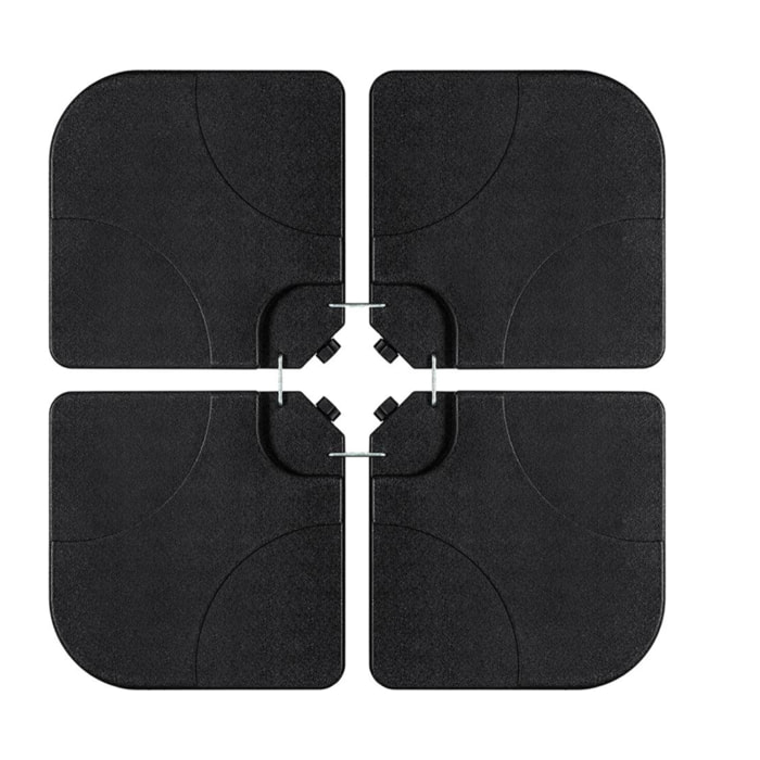 Pied de parasol 4 dalles à lester jusqu'à 3 x 3 - 52L - Noir