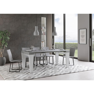 Consolle allungabile 90x40/196 cm Spimbo Mix Small piano Cemento - struttura Bianco Frassino