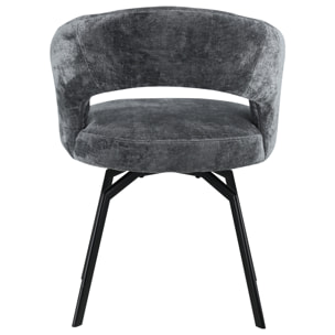 Chaise en chenille grise EHBA