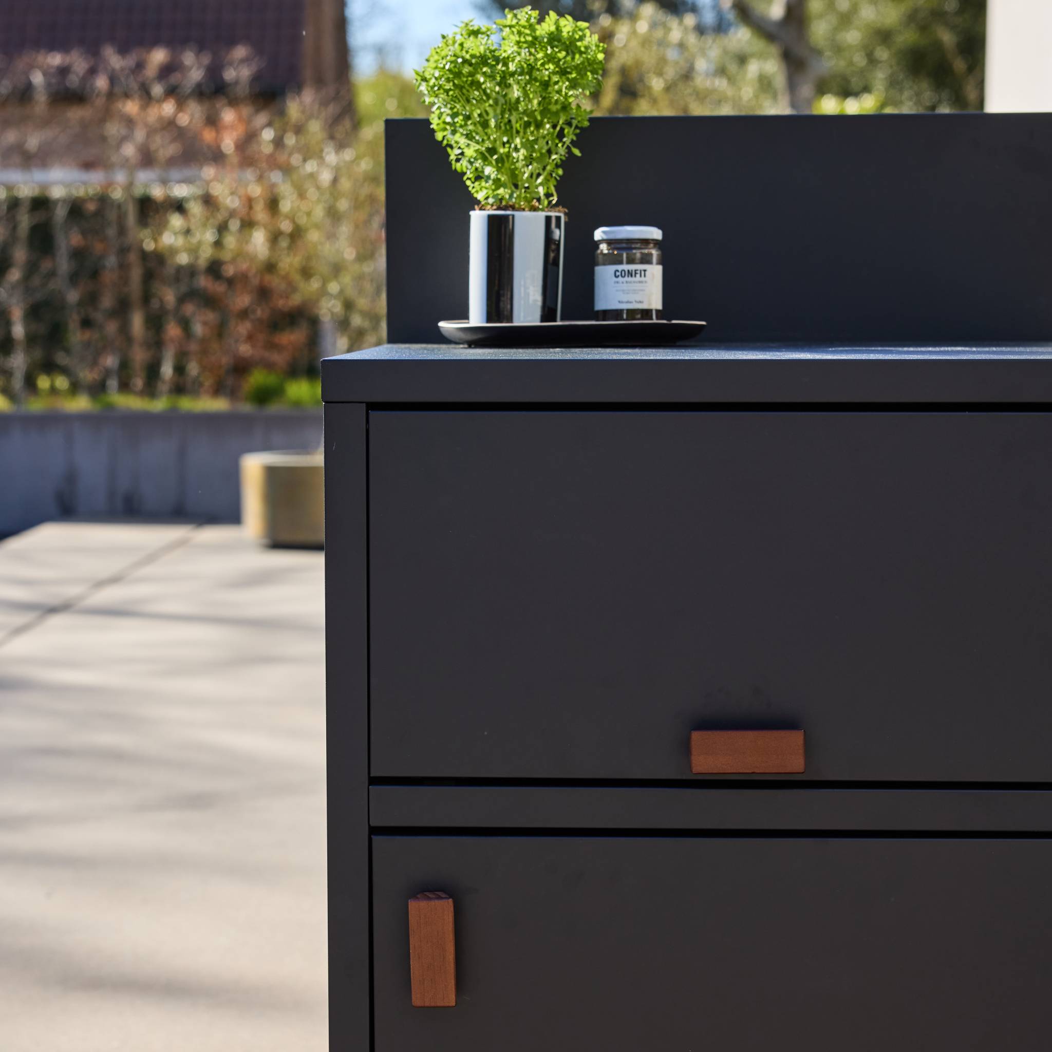 Module de cuisine extérieure acier 2 portes L60cm THIRA