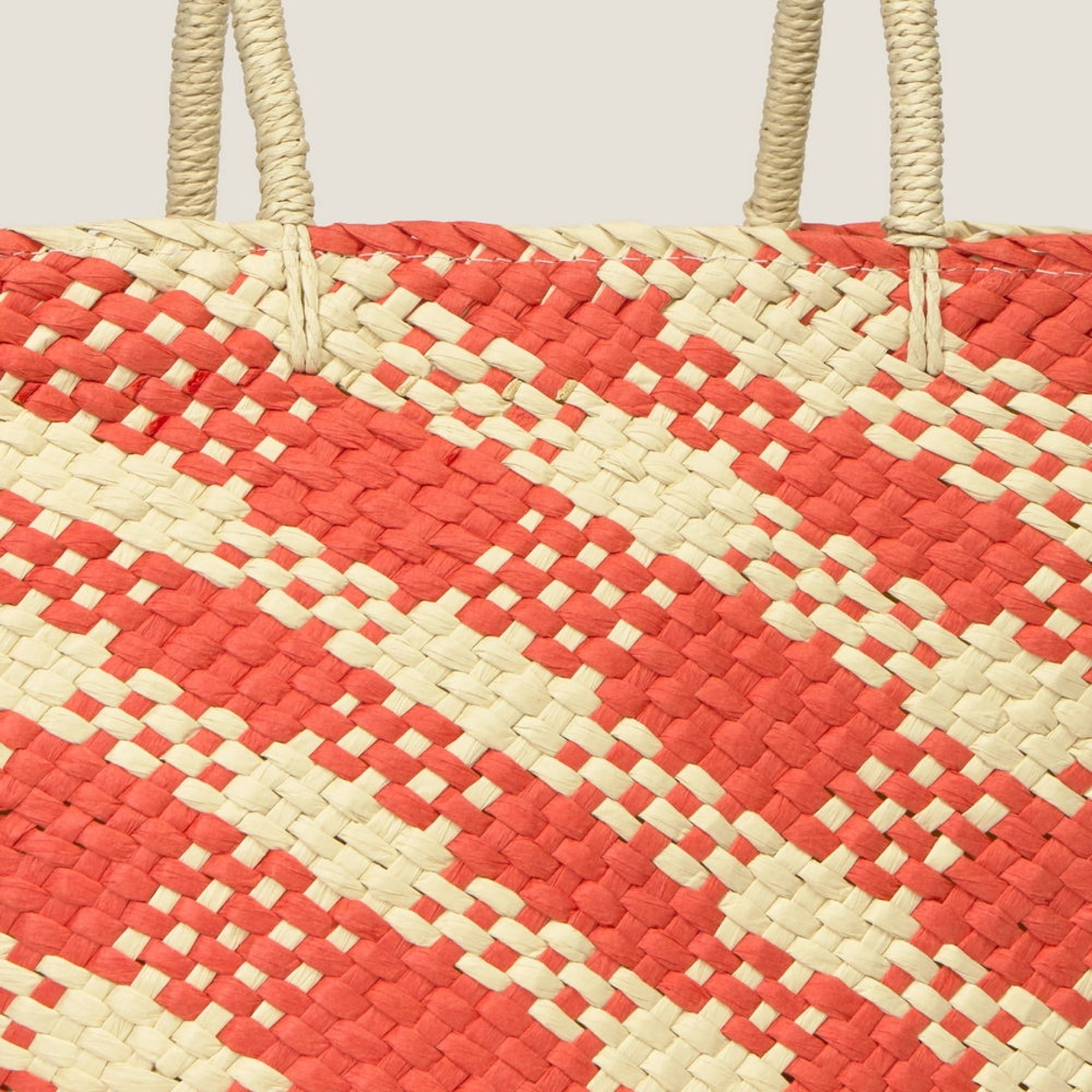 Bolso de playa mimbre Zani color teja coral Fibras naturales