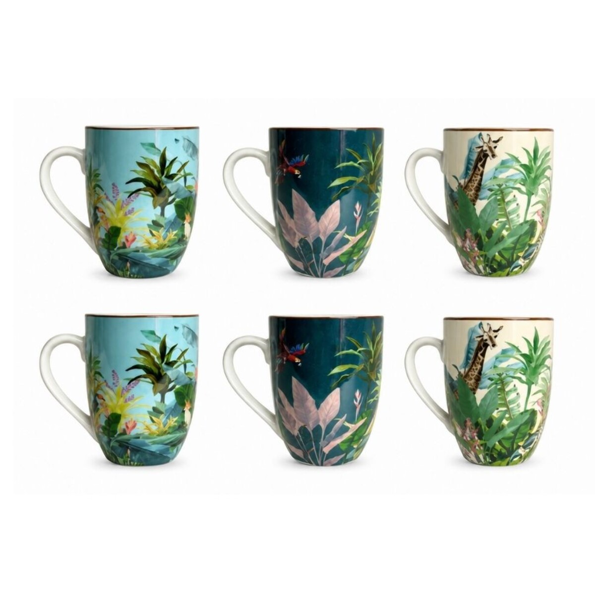 Lot de 6 mugs, BORNEO