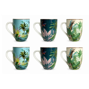Lot de 6 mugs, BORNEO