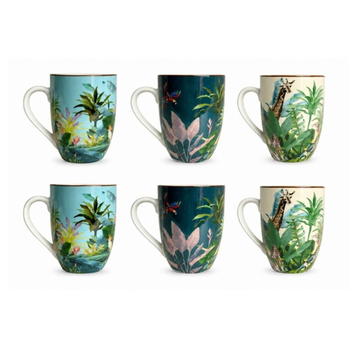 Lot de 6 mugs, BORNEO