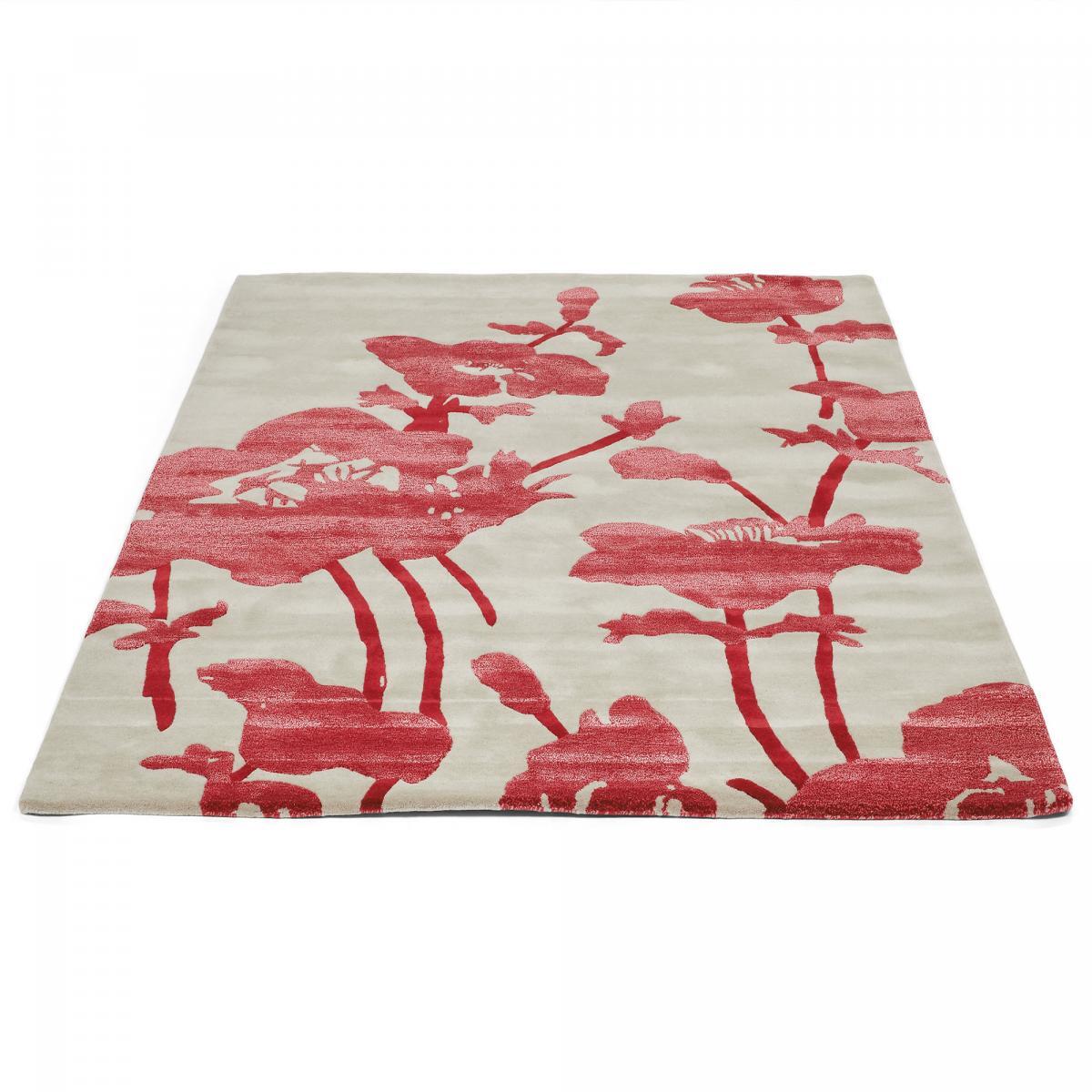Tapis salon et chambre fait à la main en laine motif floral KAMA