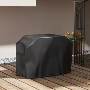 Funda para Barbacoa Rectangular Cubierta para Parrilla de Barbacoa de Tela Oxford 420D Anti-UV Impermeable Antipolvo con Cordón 124x61x91 cm Negro