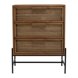 SIXTINE - Commode 3 tiroirs en bois de teck recyclé