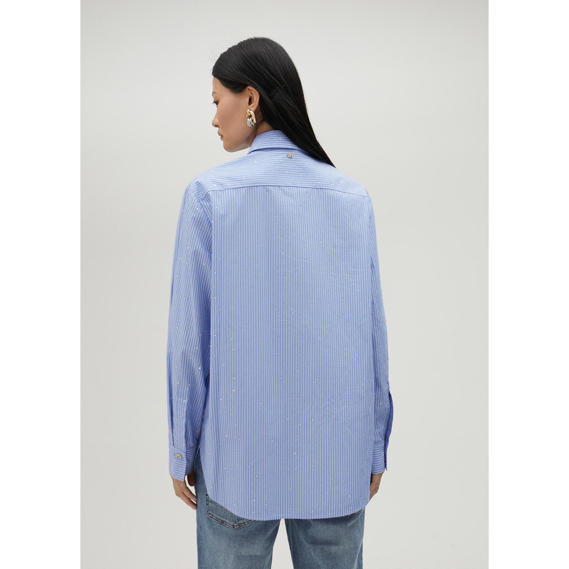 Camicia a righe con strass
