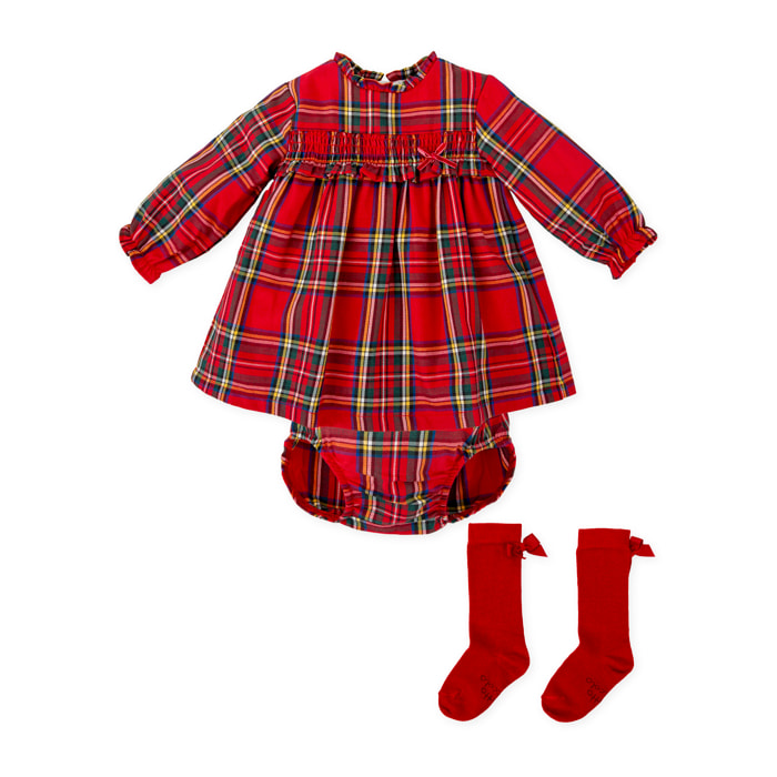 VESTIDO CON BRAGUITA Y CALCETINES - Rojo