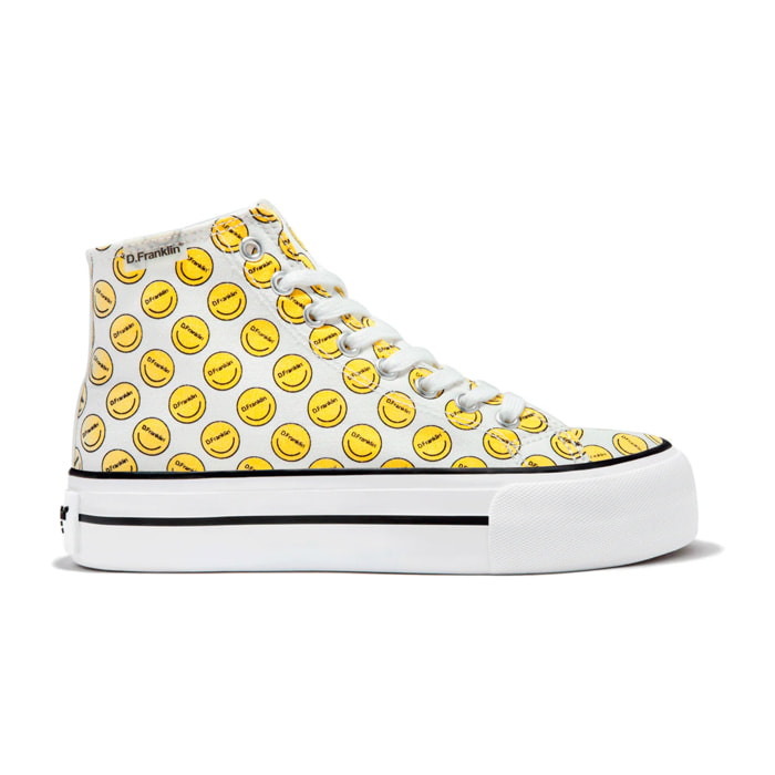 Zapatillas Altas One Way UV Smiley Pattern en Multicolor D.Franklin