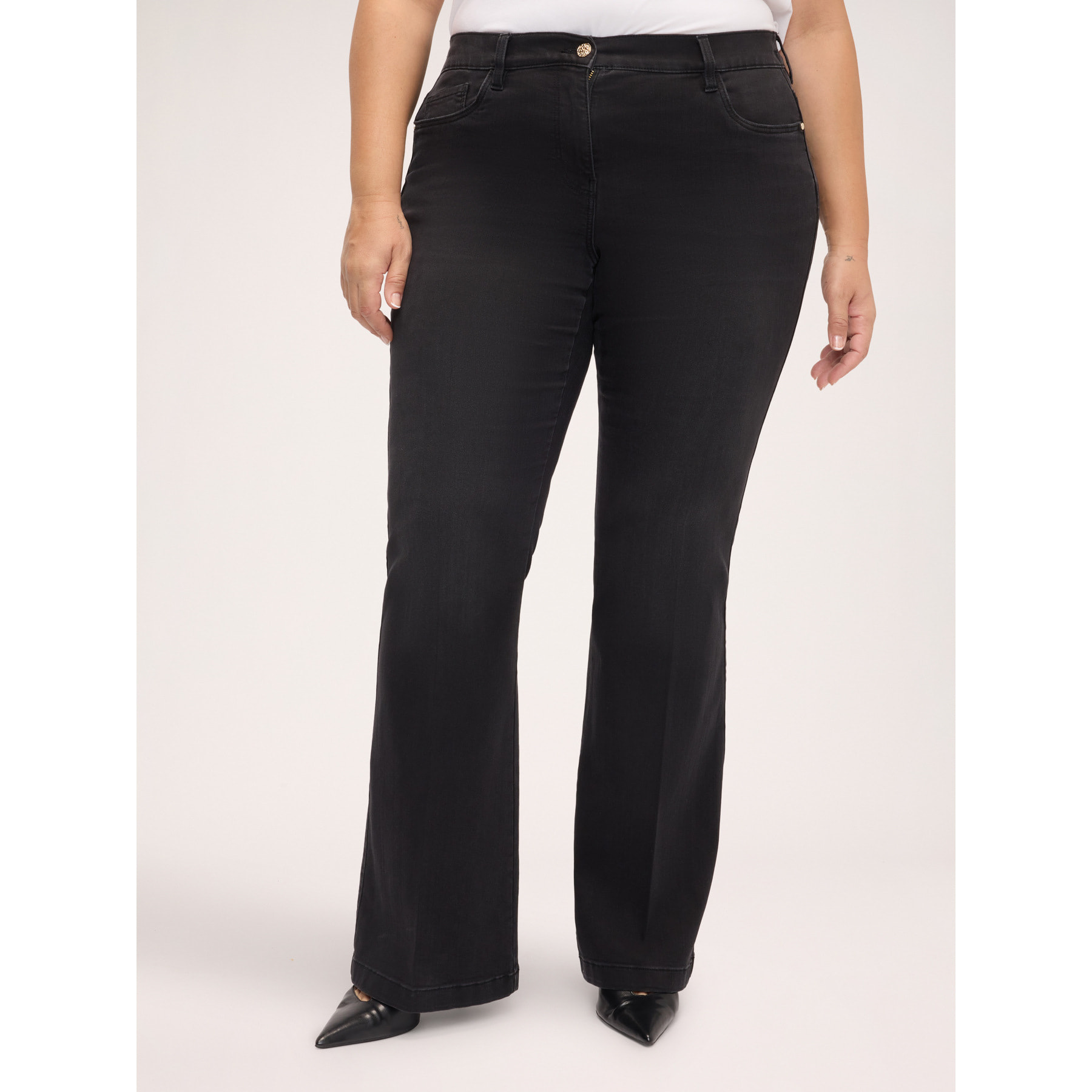 Fiorella Rubino - Jeans Flare lavaggio dark - Nero